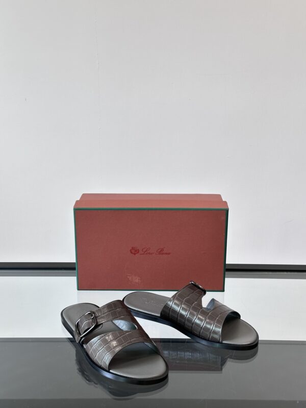 Loro Piana Men's Cowhide Leather Buckle Sandals