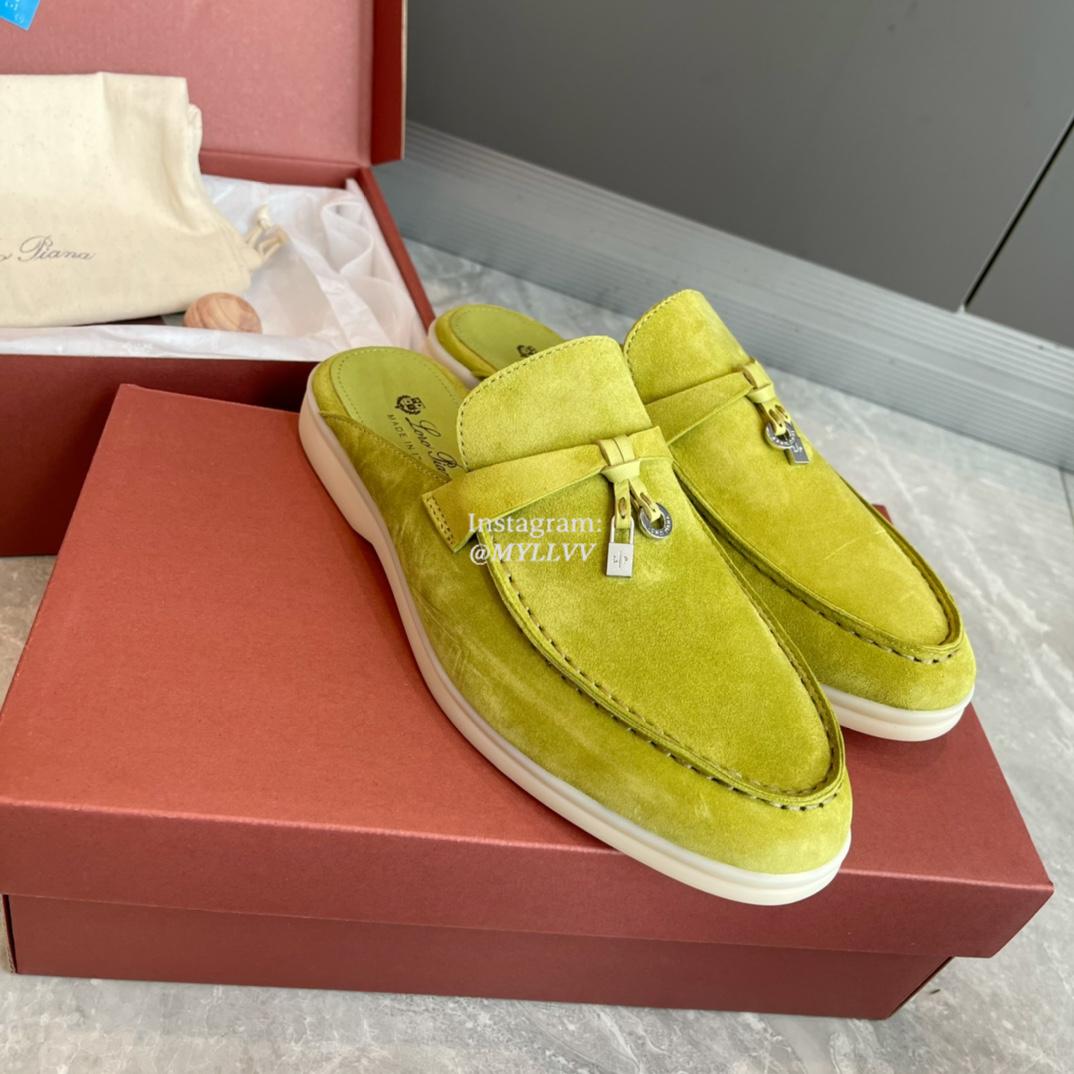 Loro Piana Frosted Leather Women's Comfortable Semi Slippers - Image 3