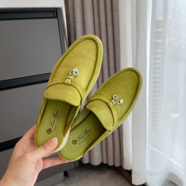 Loro Piana Frosted Leather Women's Comfortable Semi Slippers - Image 7