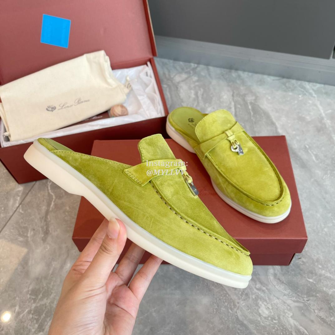 Loro Piana Frosted Leather Women's Comfortable Semi Slippers - Image 5