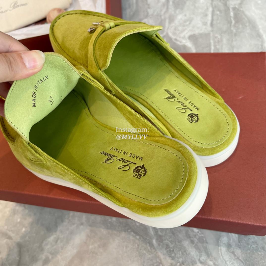 Loro Piana Frosted Leather Women's Comfortable Semi Slippers - Image 8