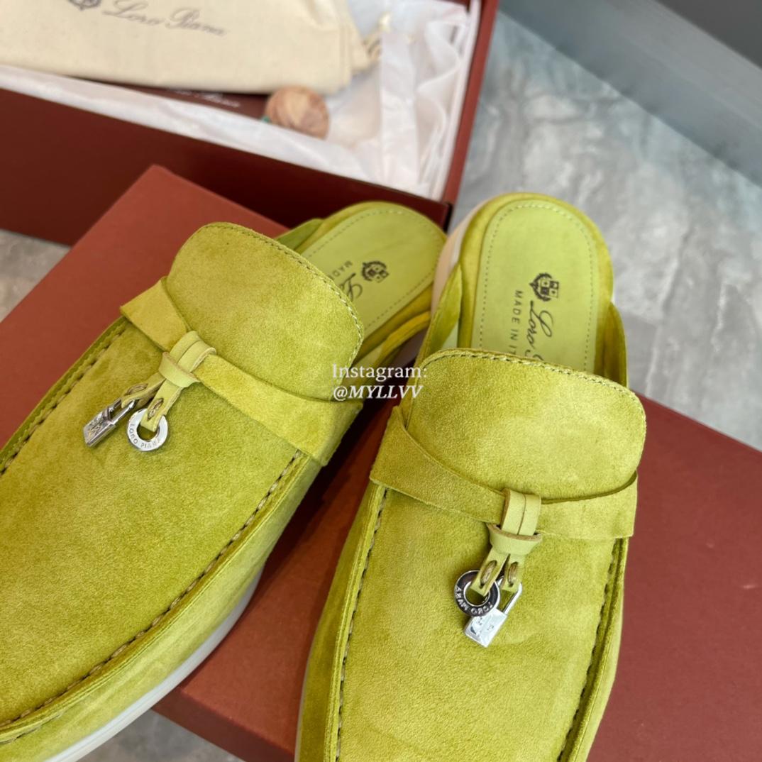 Loro Piana Frosted Leather Women's Comfortable Semi Slippers - Image 4