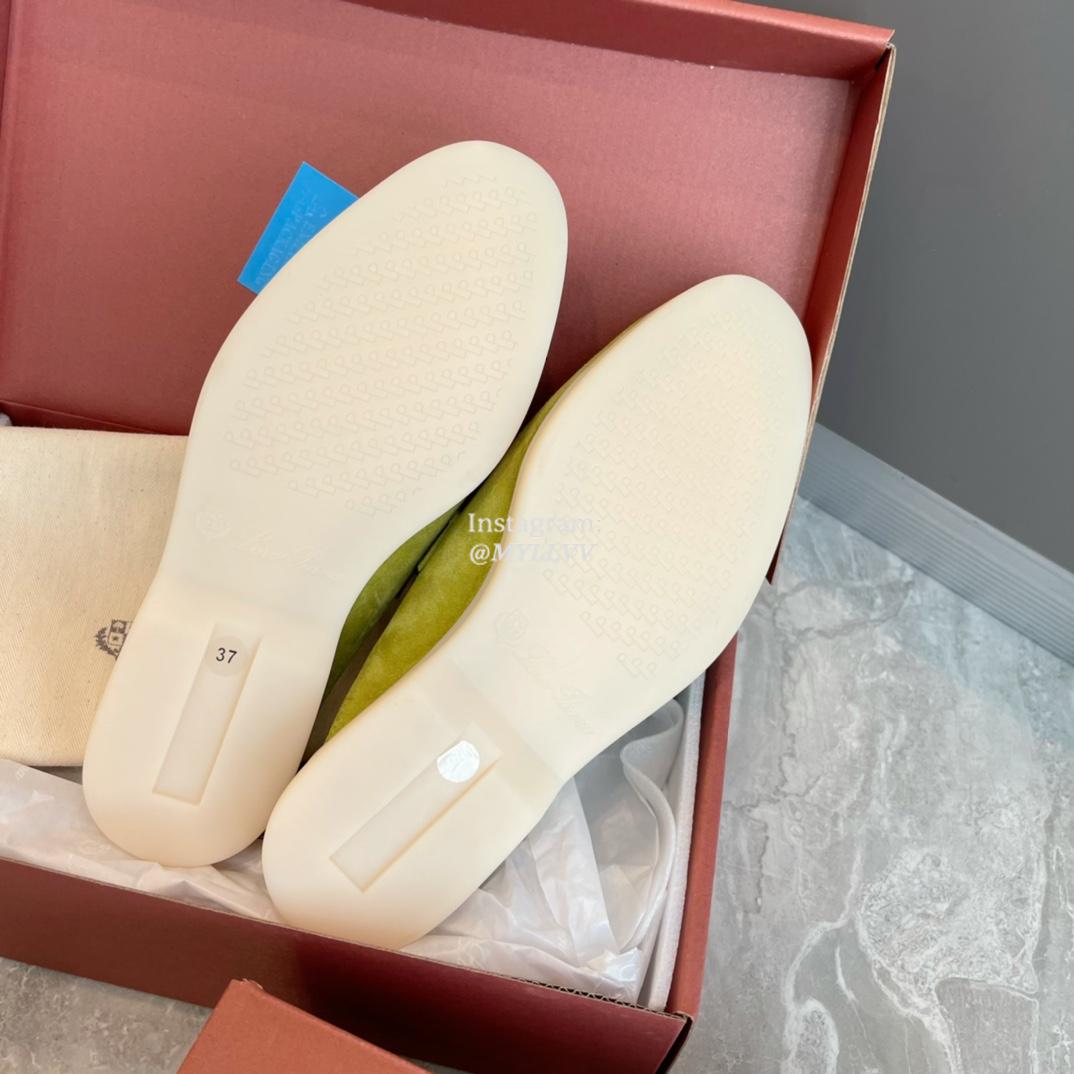 Loro Piana Frosted Leather Women's Comfortable Semi Slippers - Image 9