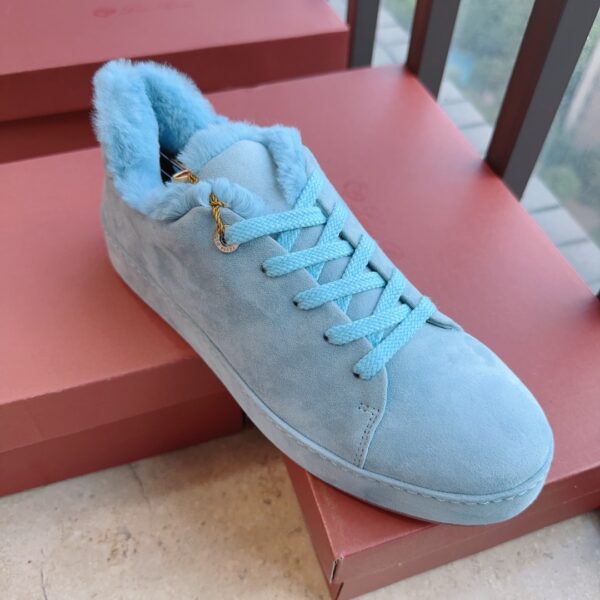 Loro Piana Women's Thick Soled Lace Up Casual Fur Shoes - Image 3