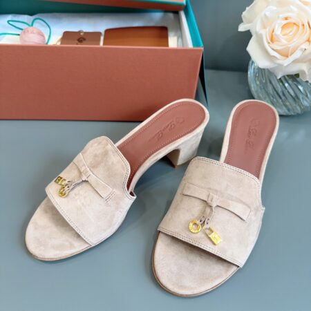 Loro Piana Classic 55 Fish Mouth Thick Heel Slippers 5.5CM