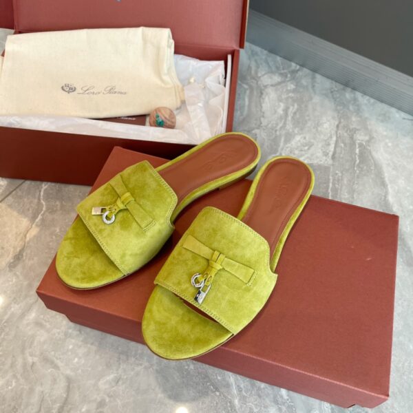 Loro Piana Summer Charms Ser Suede Sheepskin Women's Sandals - Image 3