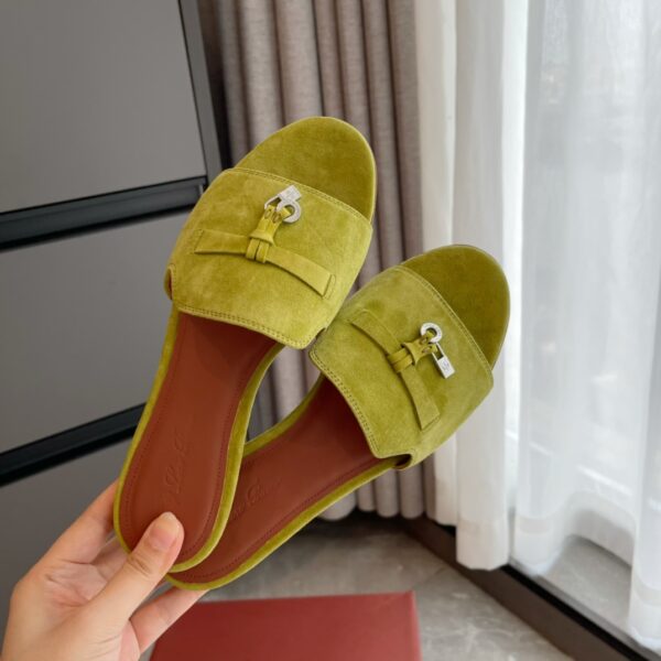Loro Piana Summer Charms Ser Suede Sheepskin Women's Sandals - Image 7