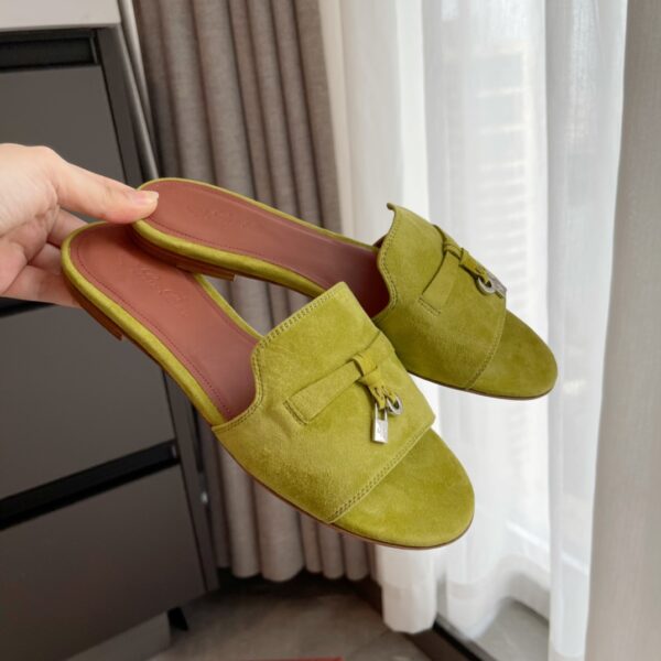 Loro Piana Summer Charms Ser Suede Sheepskin Women's Sandals - Image 4
