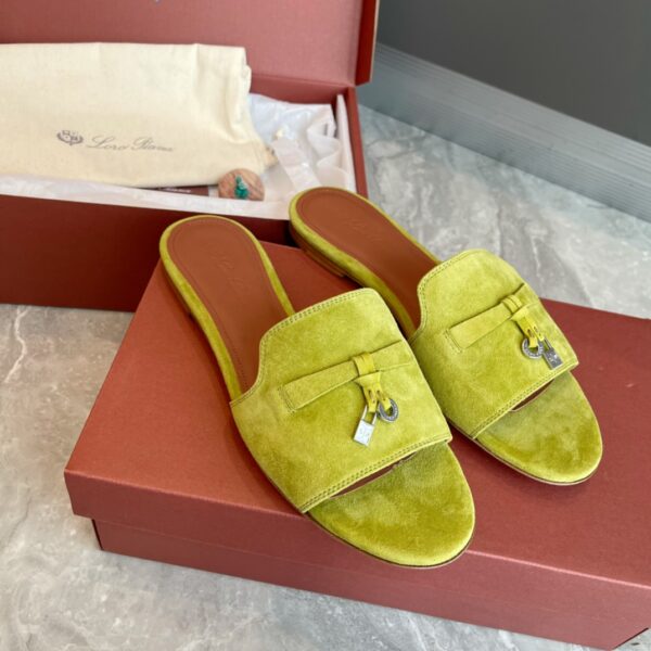 Loro Piana Summer Charms Ser Suede Sheepskin Women's Sandals
