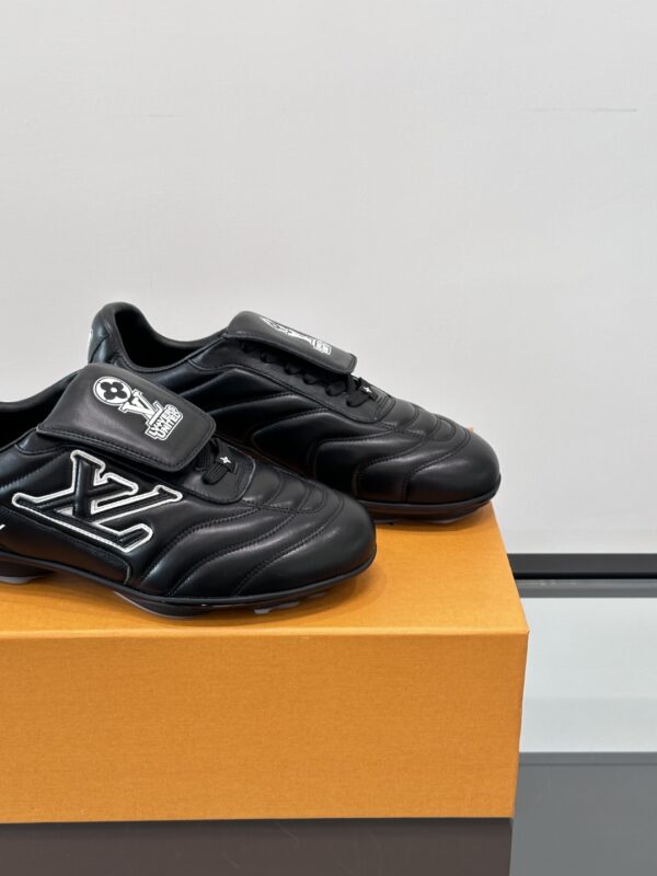 Louis Vuitton Couple's Footprint Soccer Cowhide Leather Sneakers - Image 8