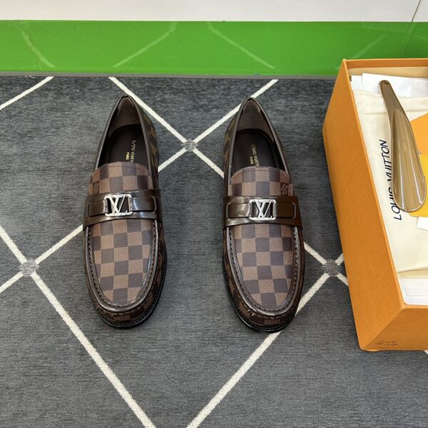 Louis Vuitton Calf Leather Fabric Cowhide PVC Outsole Dress Shoes - Image 2
