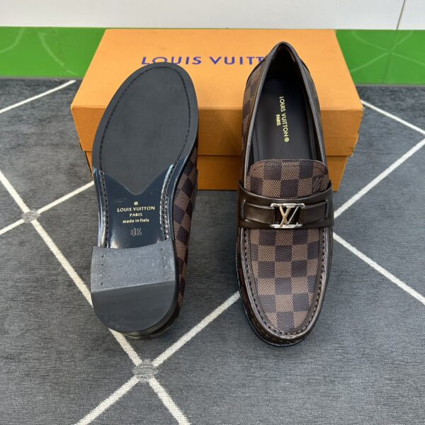 Louis Vuitton Calf Leather Fabric Cowhide PVC Outsole Dress Shoes - Image 9
