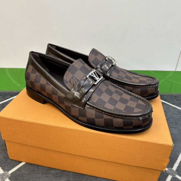 Louis Vuitton Calf Leather Fabric Cowhide PVC Outsole Dress Shoes