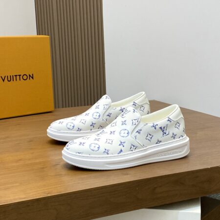 Louis Vuitton Embossed Calf Leather Couple Casual Sports Shoes