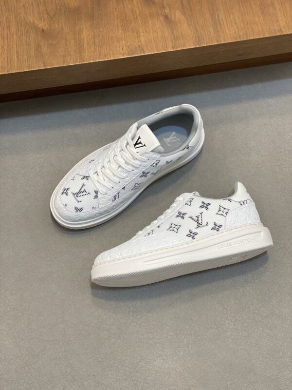 Louis Vuitton Cowhide Patchwork Printed Canvas Casual Sports Shoes - Image 5