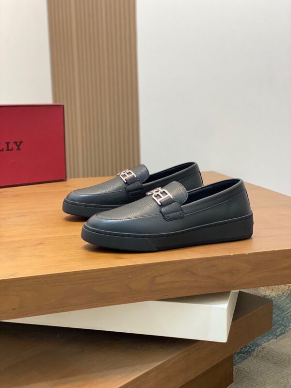 Bally High Quality Lychee Patterned Cowhide Leather Casual Sports Shoes