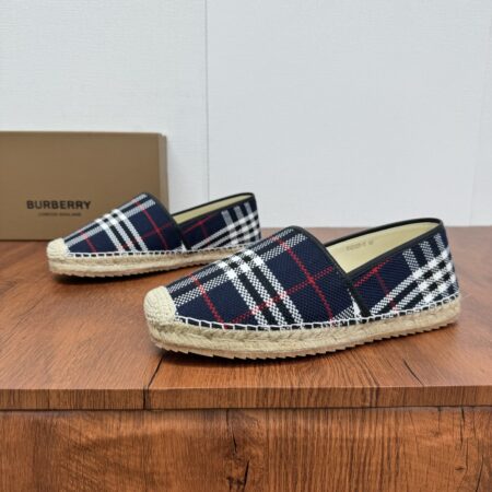 Burberry Summer New Men's Embroidered Grass Woven Fishing Shoes
