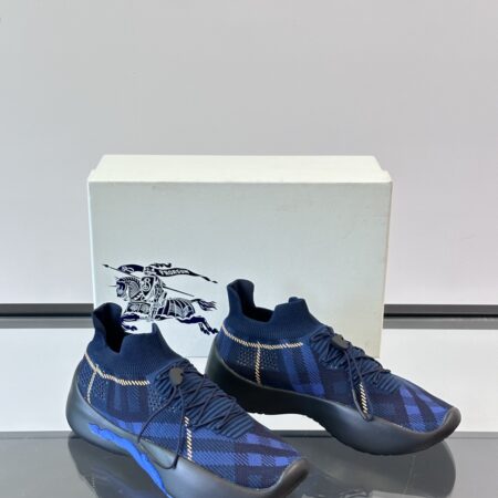 Burberry New 3D Elastic Fly Woven Lace Up Casual Board Shoes