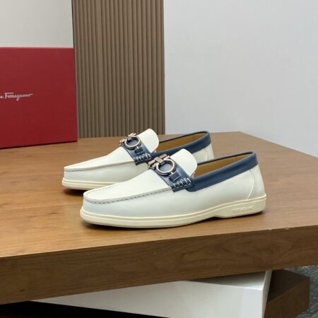 Salvatore Ferragamo New Men's Cowhide Leather Casual Driving Shoes