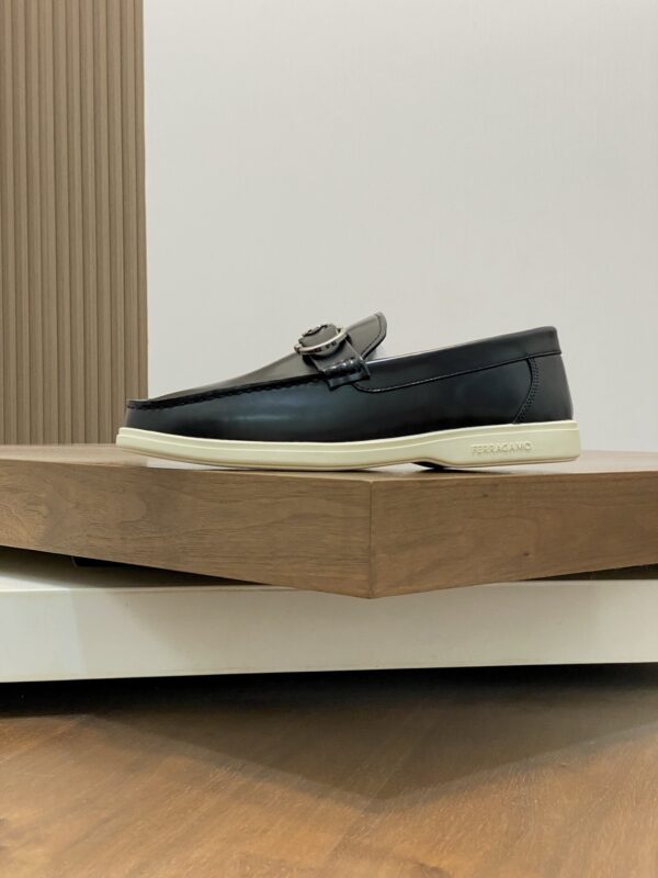 Salvatore Ferragamo Men's Cowhide Leather Casual Driving Shoes - Image 3
