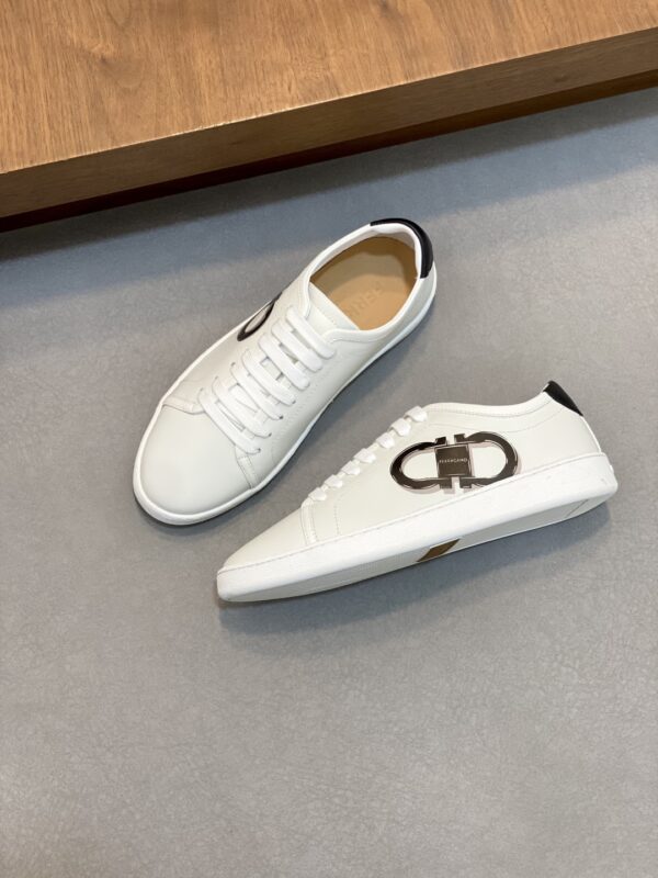 Salvatore Ferragamo Men's Calf Leather Casual Sports Shoes - Image 5