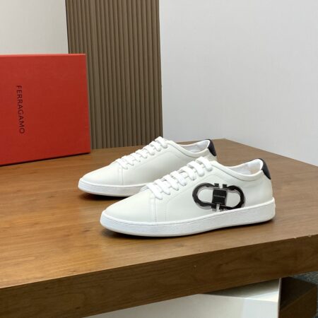 Salvatore Ferragamo Men's Calf Leather Casual Sports Shoes