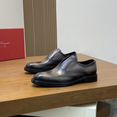 Salvatore Ferragamo High Quality Men's Calf Leather Business Dress Shoes