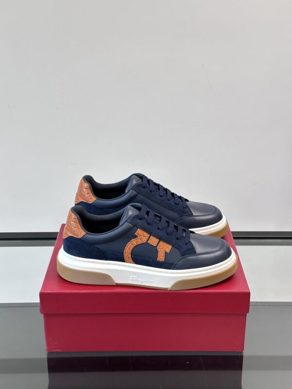 Salvatore Ferragamo Men's Printed Mesh Splicing Casual Sports Shoes - Image 2