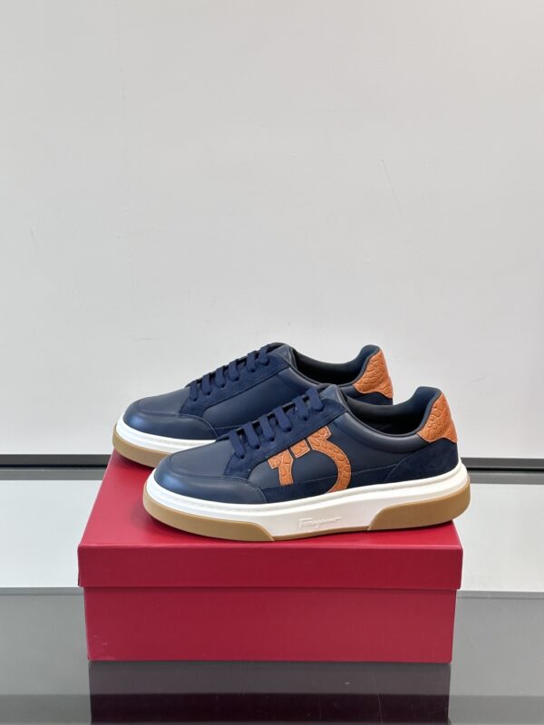 Salvatore Ferragamo Men's Printed Mesh Splicing Casual Sports Shoes - Image 4