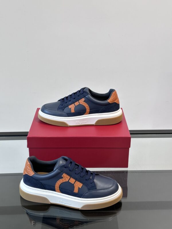Salvatore Ferragamo Men's Printed Mesh Splicing Casual Sports Shoes - Image 5