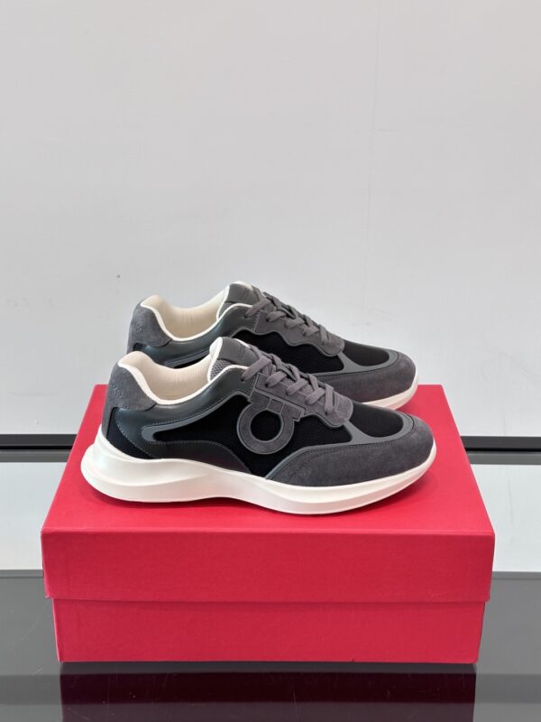 Salvatore Ferragamo New Mesh Breathable Splicing Calf Leather Casual Sports Shoes - Image 2
