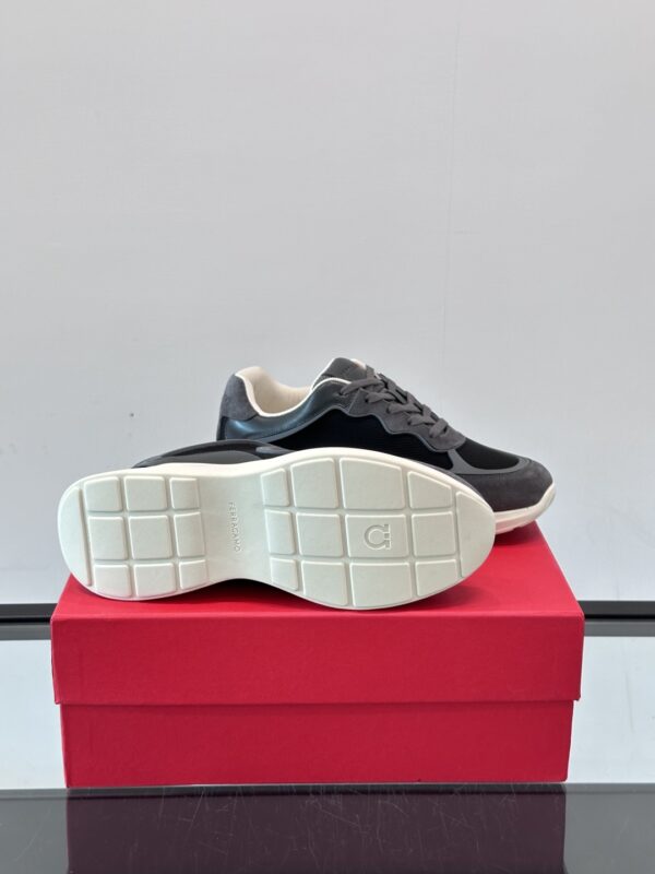 Salvatore Ferragamo New Mesh Breathable Splicing Calf Leather Casual Sports Shoes - Image 9