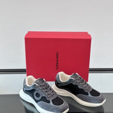 Salvatore Ferragamo New Mesh Breathable Splicing Calf Leather Casual Sports Shoes