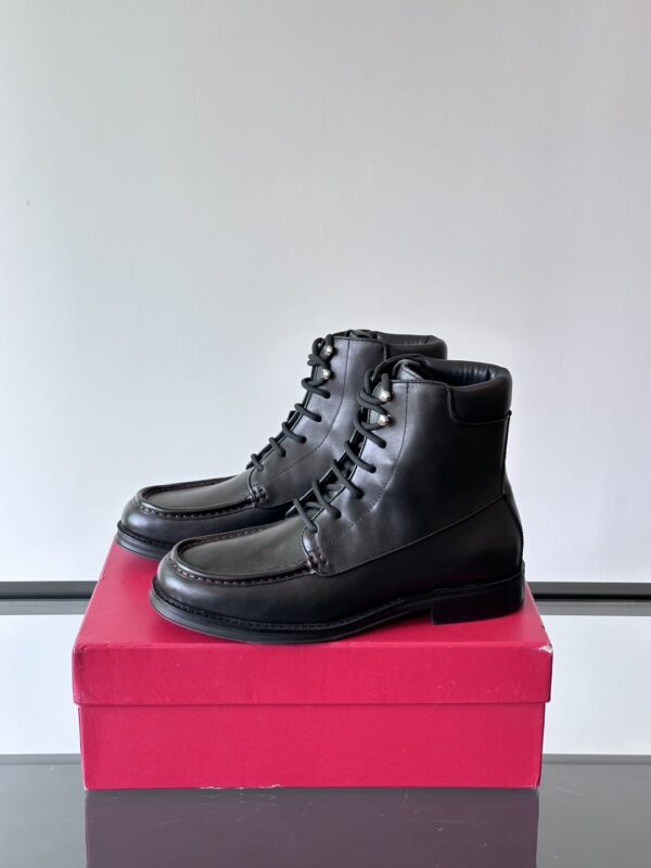 Salvatore Ferragamo Men's Autumn And Winter Cowhide Ankle Boots - Image 4