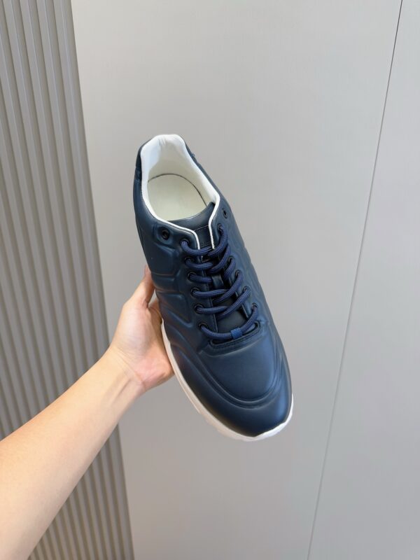 Giorgio Armani Suede Plain Weave Cowhide Lace Up Casual Sports Shoes - Image 4