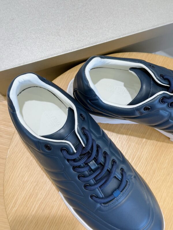 Giorgio Armani Suede Plain Weave Cowhide Lace Up Casual Sports Shoes - Image 7