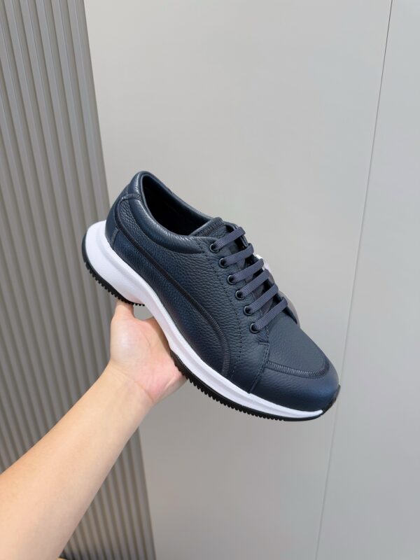 Giorgio Armani Plain Weave Cowhide Lace Up Casual Sports Shoes - Image 4