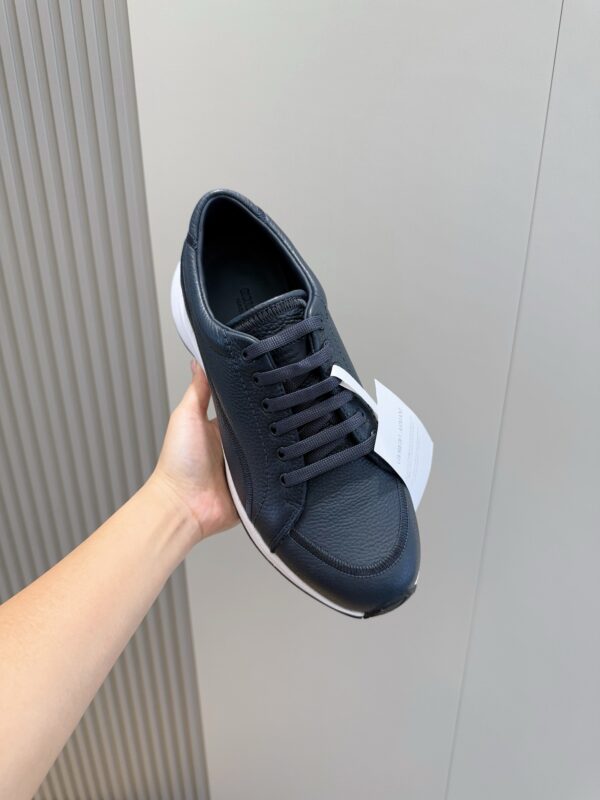 Giorgio Armani Plain Weave Cowhide Lace Up Casual Sports Shoes - Image 5