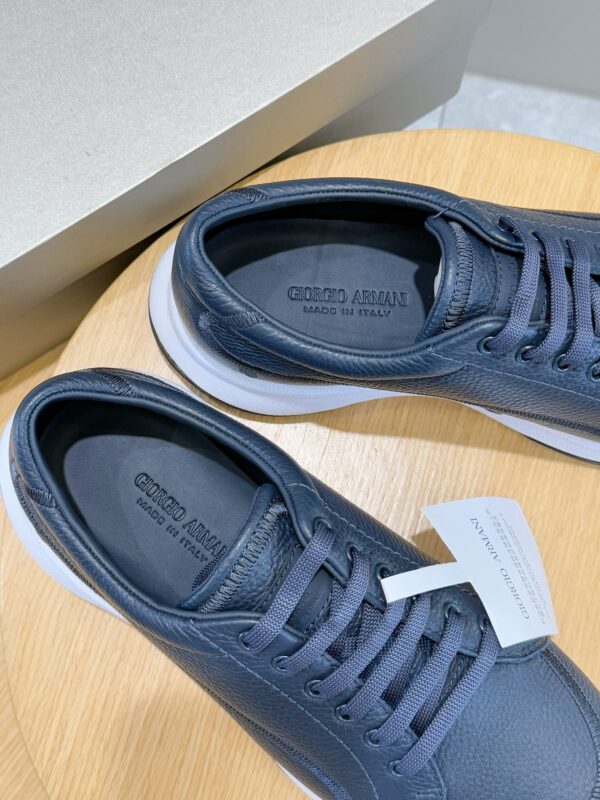 Giorgio Armani Plain Weave Cowhide Lace Up Casual Sports Shoes - Image 7