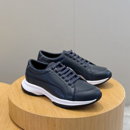 Giorgio Armani Plain Weave Cowhide Lace Up Casual Sports Shoes