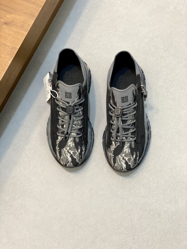 Givenchy Nappa Calf Leather And Camouflage Canvas Casual Sports Shoes - Image 2