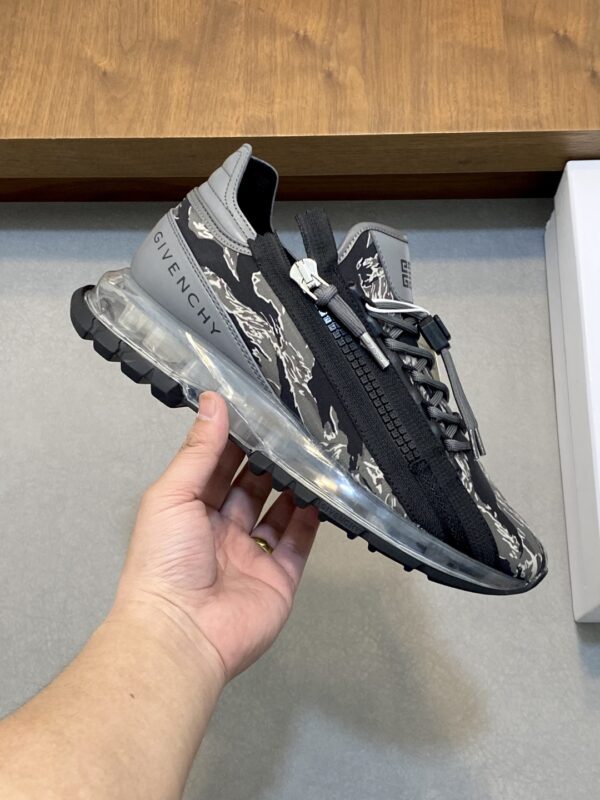 Givenchy Nappa Calf Leather And Camouflage Canvas Casual Sports Shoes - Image 4