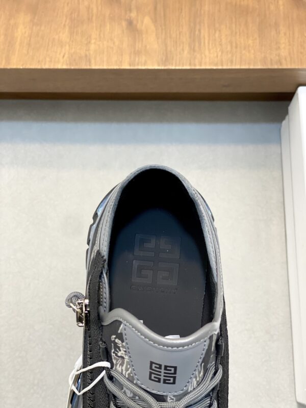 Givenchy Nappa Calf Leather And Camouflage Canvas Casual Sports Shoes - Image 7