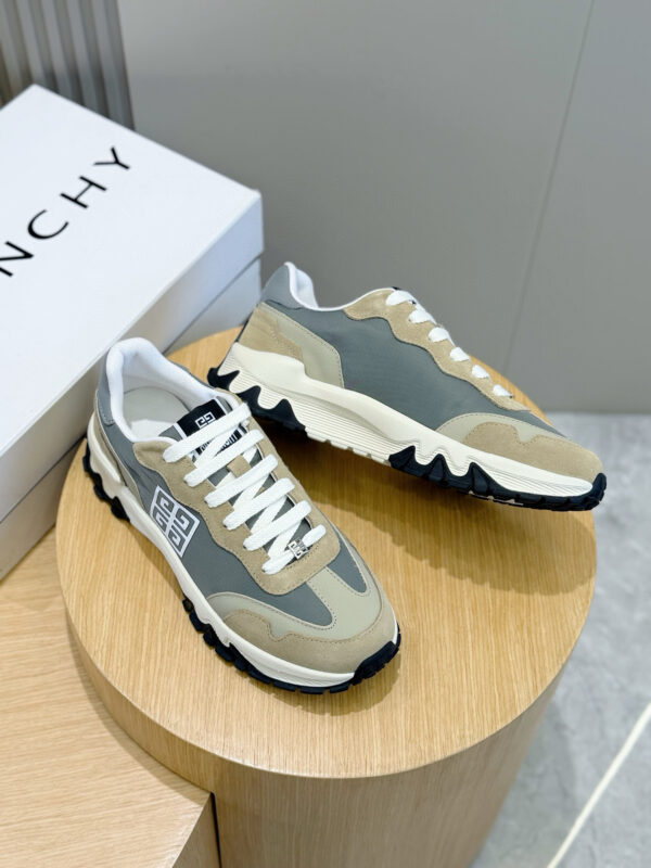 Givenchy Runner Cowhide Leather Patchwork Fabric Sports Shoes - Image 7
