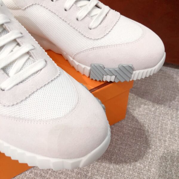 Hermes Couples' Cowhide Leather And Canvas Casual Sports Shoes - Image 5