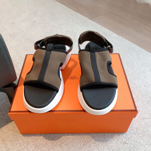 Hermes Couple's Thick Bottom Canvas Sandals - Image 3