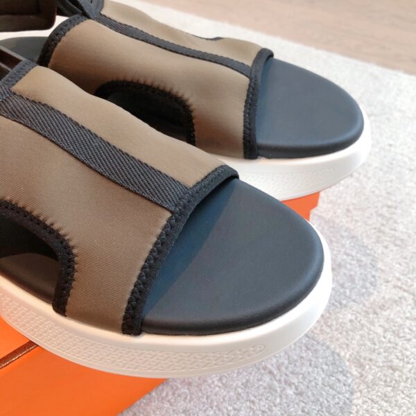 Hermes Couple's Thick Bottom Canvas Sandals - Image 5