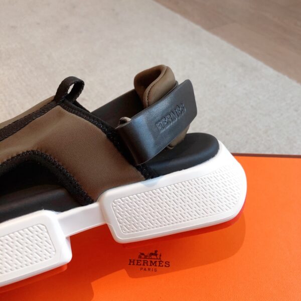 Hermes Couple's Thick Bottom Canvas Sandals - Image 6