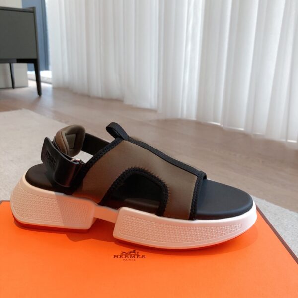 Hermes Couple's Thick Bottom Canvas Sandals - Image 7