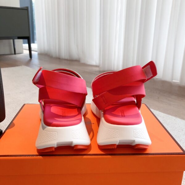 Hermes Couple Style Canvas Thick Soled Casual Sandals - Image 8